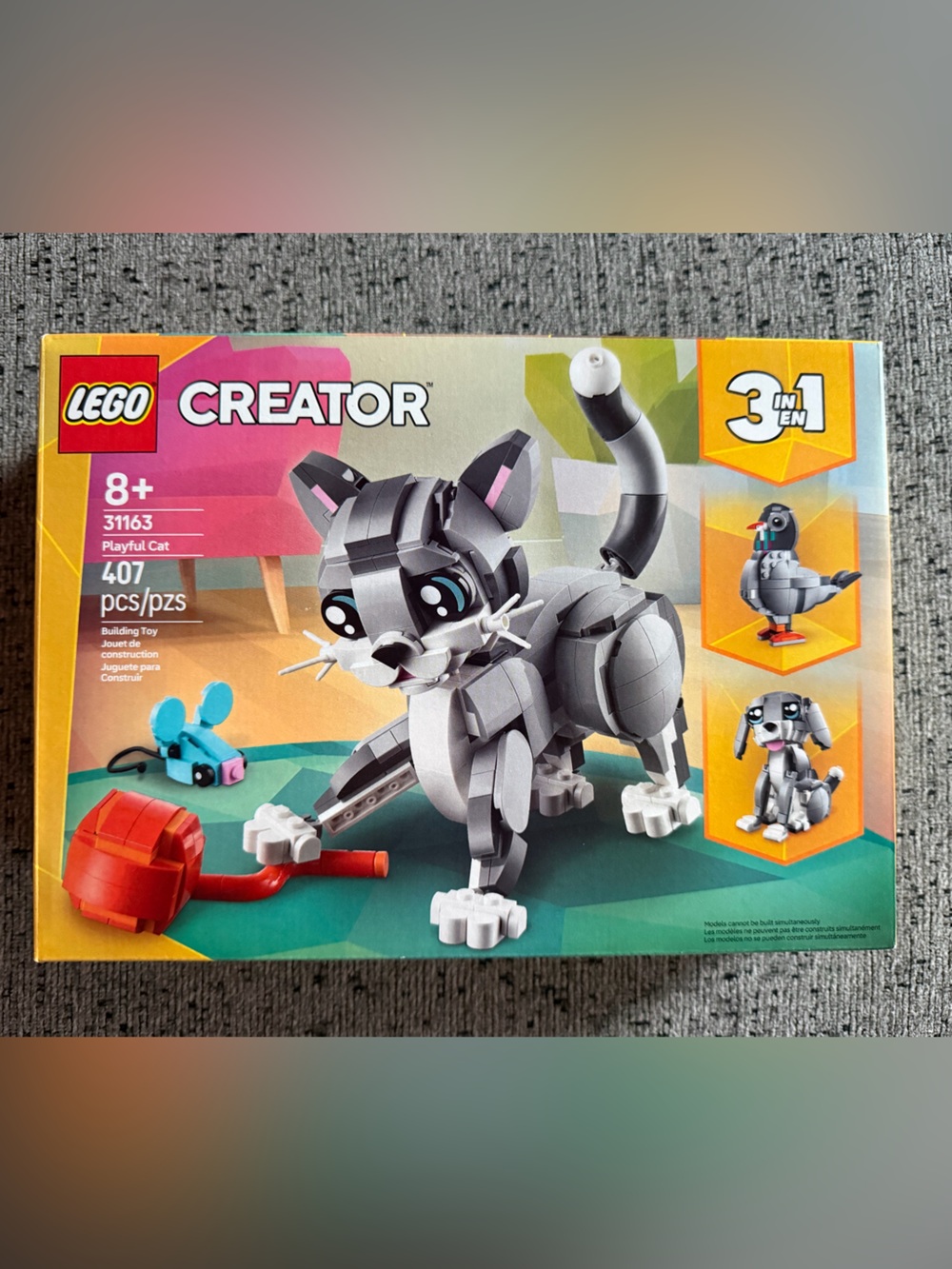 LEGO Creator Playful Gray Cat Building Set - 407 pcs